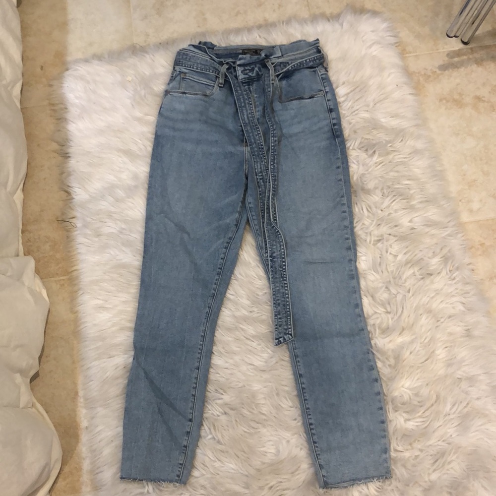 A&F ultra high rise super skinny ankle jeans